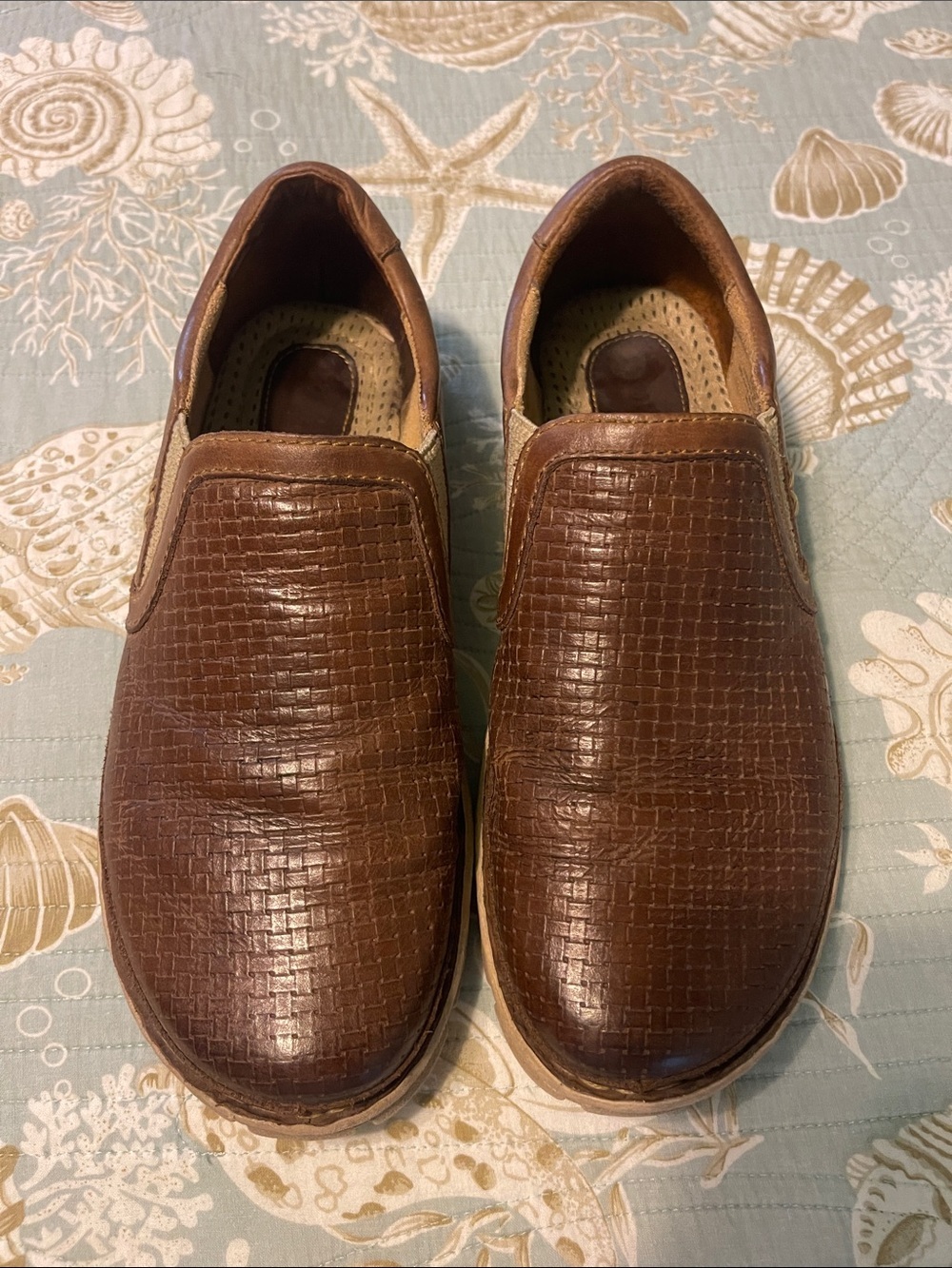 Born Nigel Brown Textured Leather Slip On Loafers - Men’s Sz 9 / EU 42